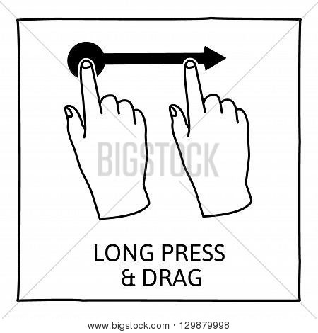 450x470 Doodle Gesture Icon. Long Press Vector Amp Photo Bigstock
