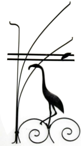 266x480 American Art Deco Screen Door Stretcher With Tall Flamingo Modernism