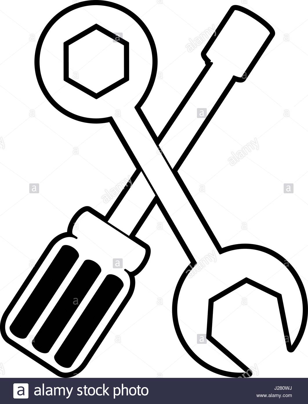 1062x1390 Screwdriver And Wrench Repair Tool Icon Image Stock Vector Art