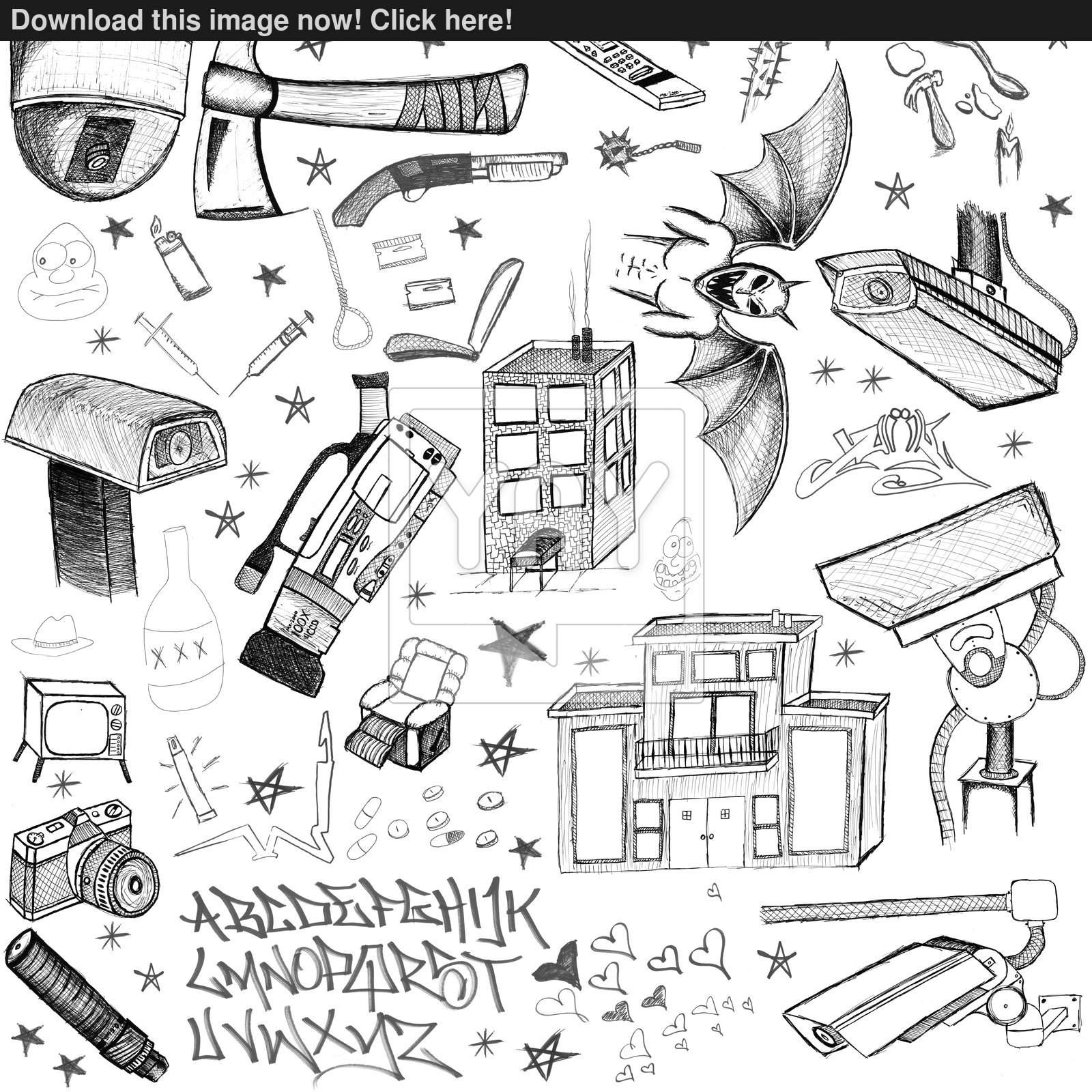 1600x1600 Hand Drawn Doodles Design Elements Scetch Scribbles Drawing Image