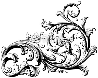 400x319 Filigree Drawing Floral Scroll From Aves, Royalty Free Vector