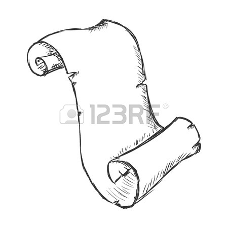 450x450 Vector Single Sketch Scroll On White Background Royalty Free