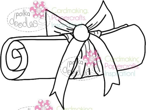 500x377 Graduation Scroll, Digital Stamp Printable Paper Download