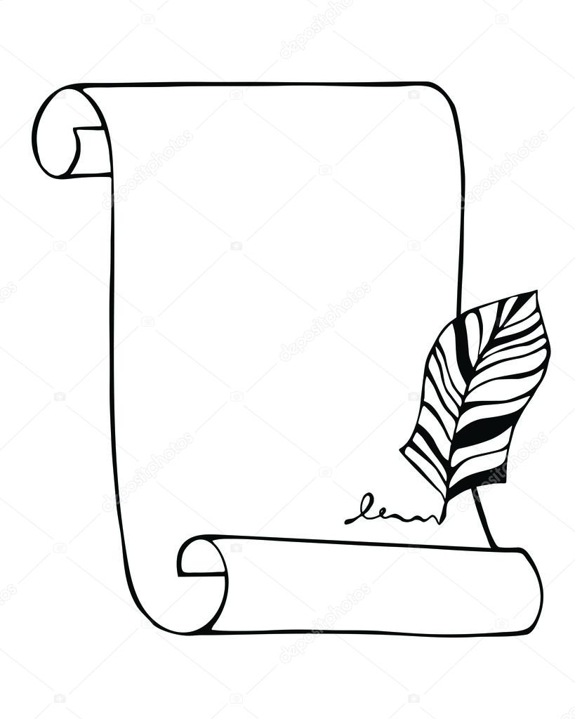 819x1024 Vector Hand Drawn Scroll Paper Background Stock Vector Axiroto