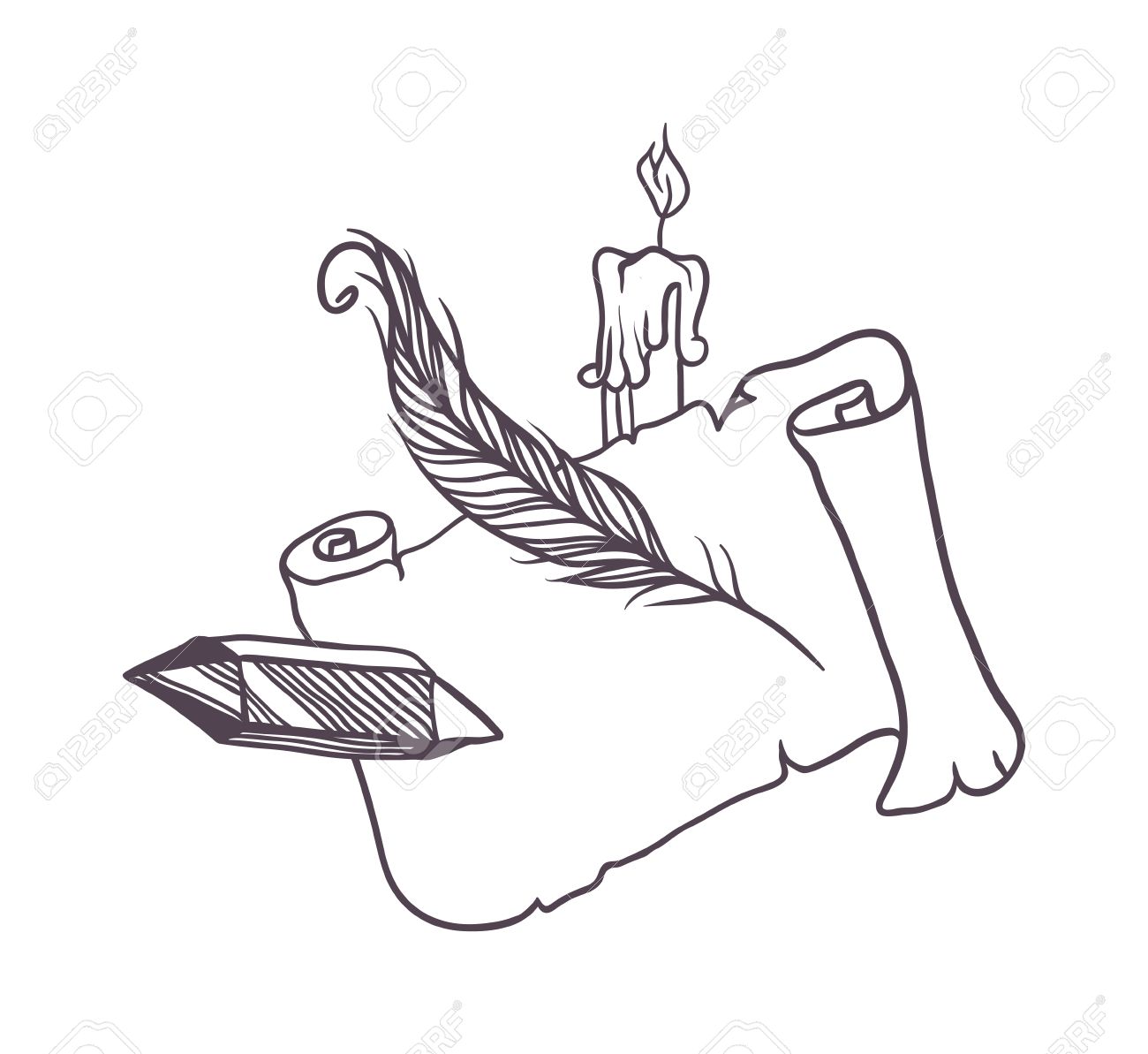 1300x1193 Vintage Old Paper Scroll Script Vector Illustration. Isolated