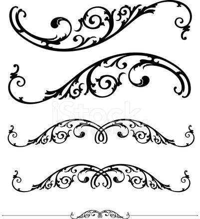 401x439 Scroll And Ruleline Design Stock Vector