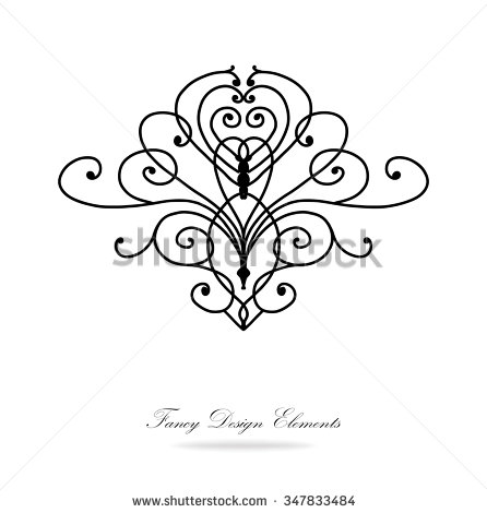 446x470 Design Elements Vector. Black And White Victorian Design