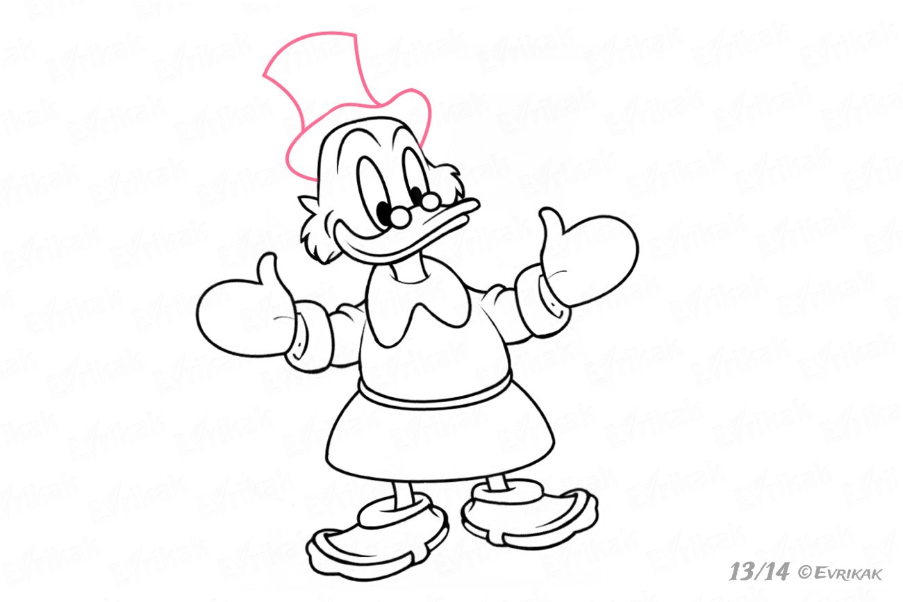 1300x867 How To Draw The Uncle Scrooge In Stages