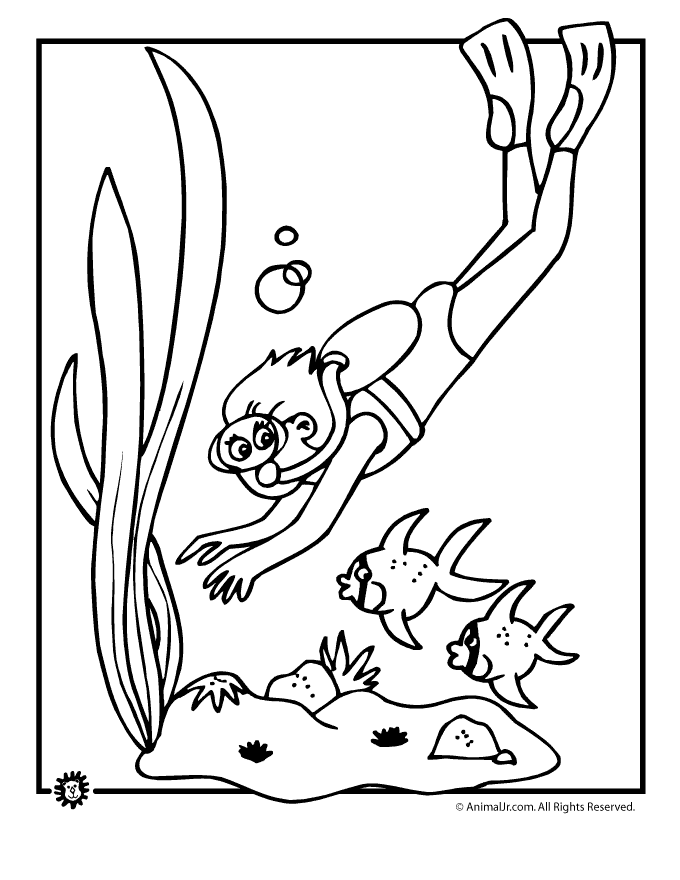 680x880 Scuba Diving Coloring Page Animal Jr.
