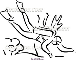300x238 Scuba Diver Vector Clip Art
