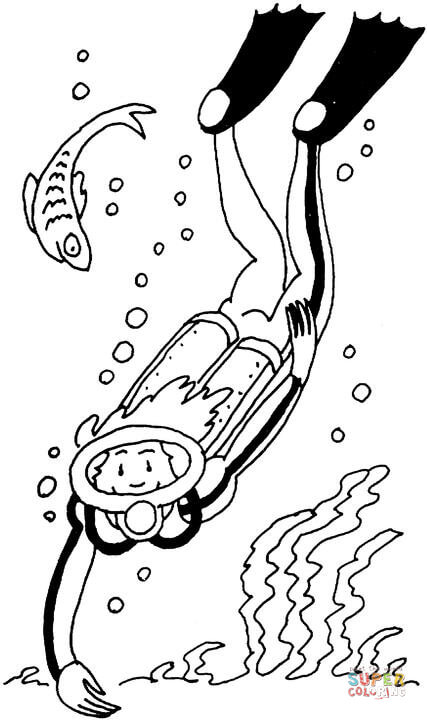 427x720 Diver Coloring Page Free Printable Coloring Pages