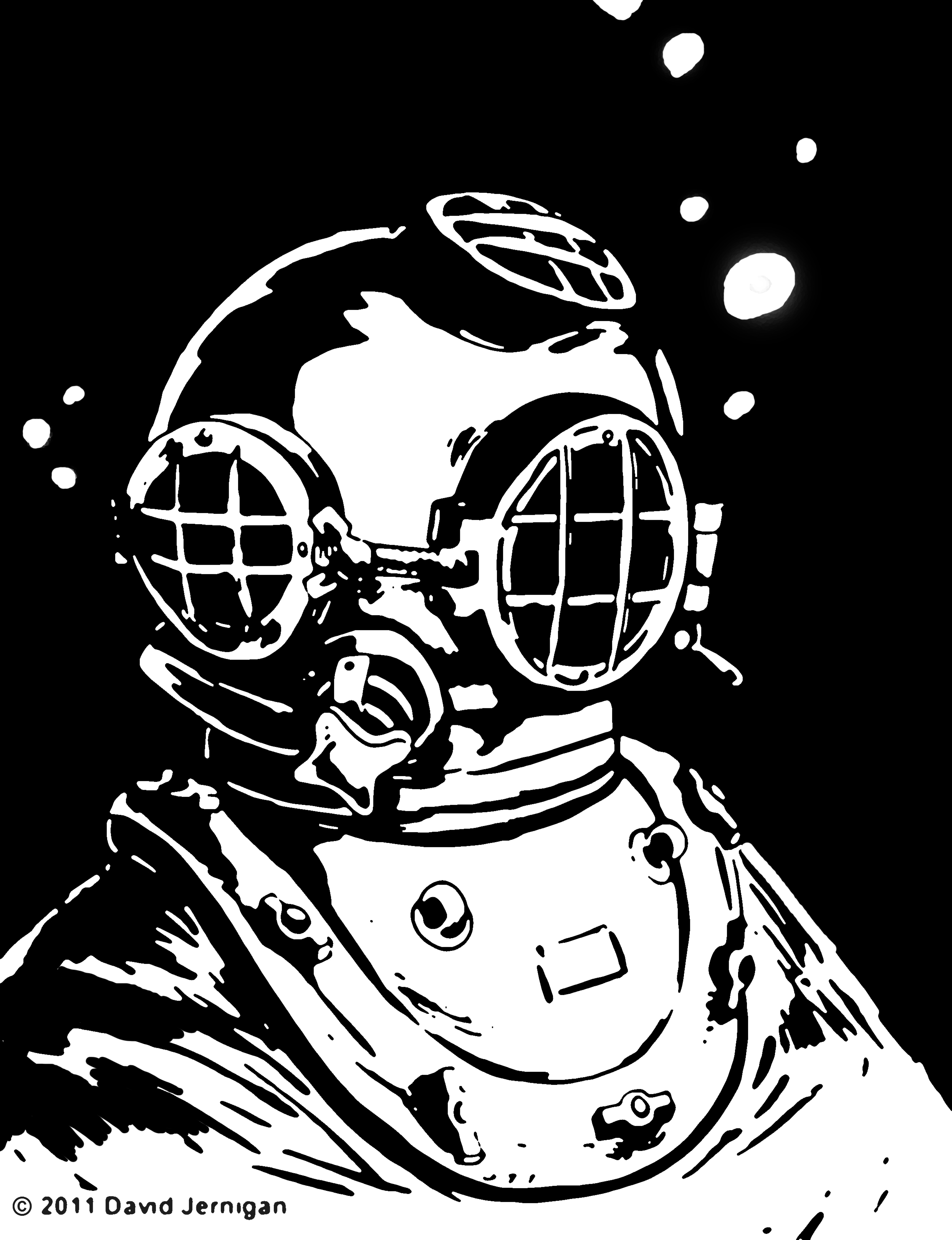 2479x3229 Diving Bell Sketch Bw Deep Sea Diving Sketches