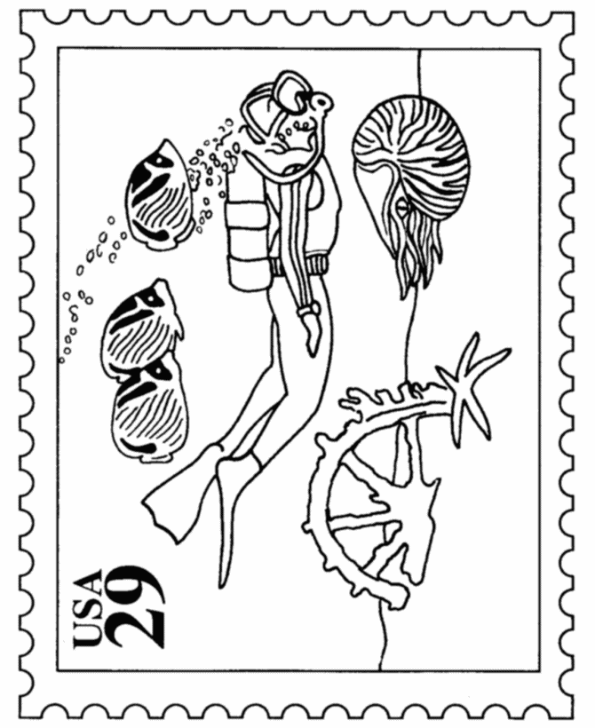 670x820 Scuba Diver Coloring Page 328964