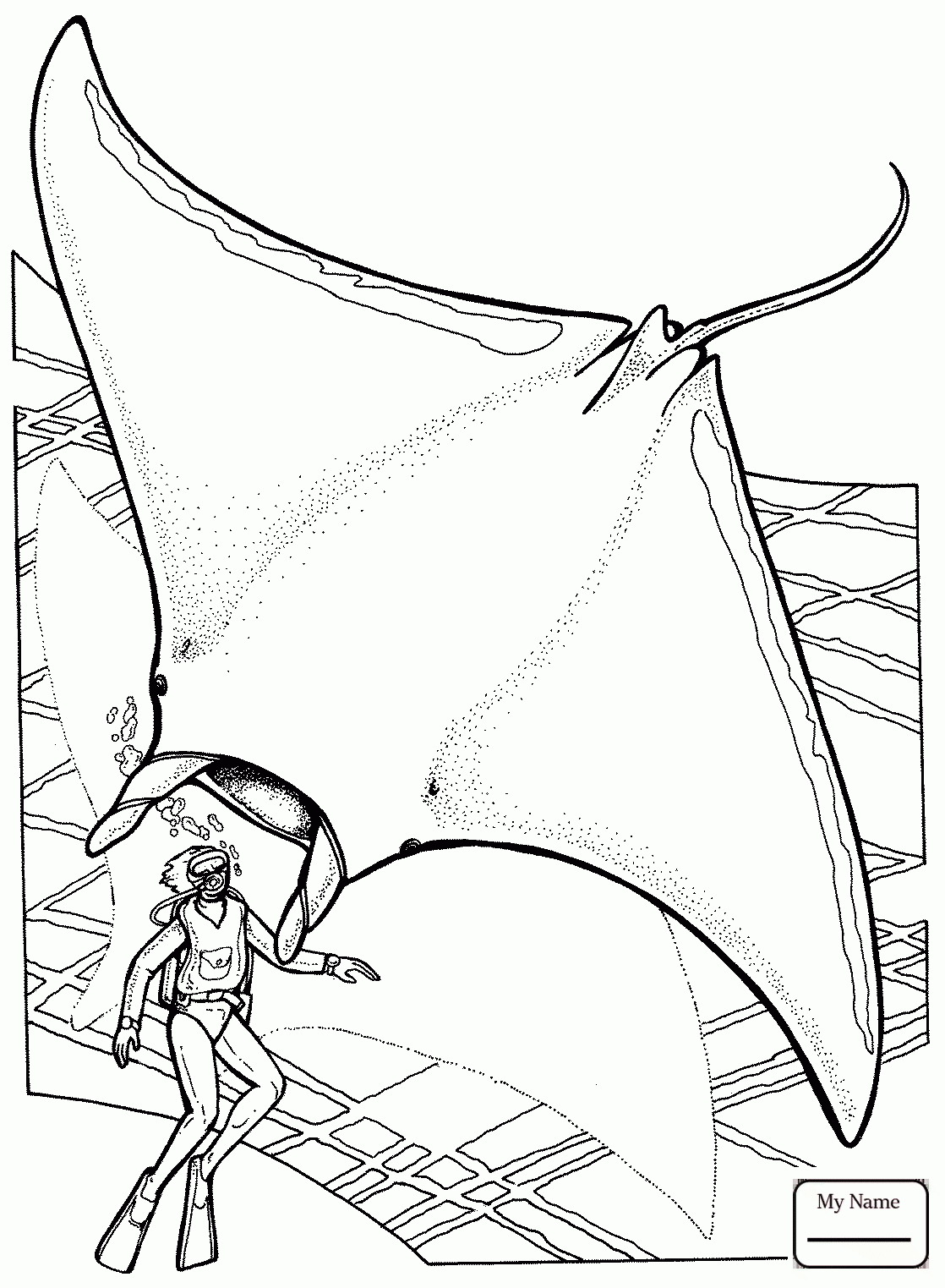 1118x1523 Coloring Pages Activities Manta Ray And Scuba Scuba Diving