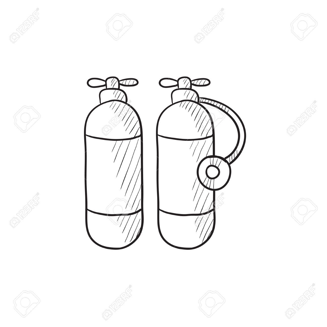 1300x1300 Oxygen Tank Vector Sketch Icon Isolated On Background. Hand Drawn