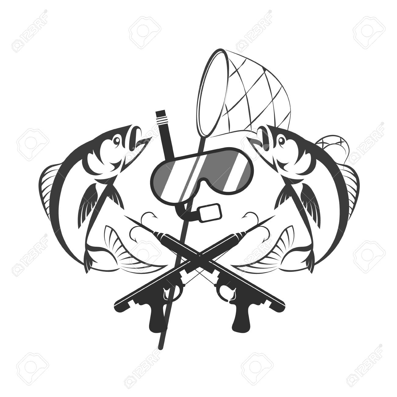 1300x1300 Underwater Hunting Design. Mask For Diving And Scuba Gun