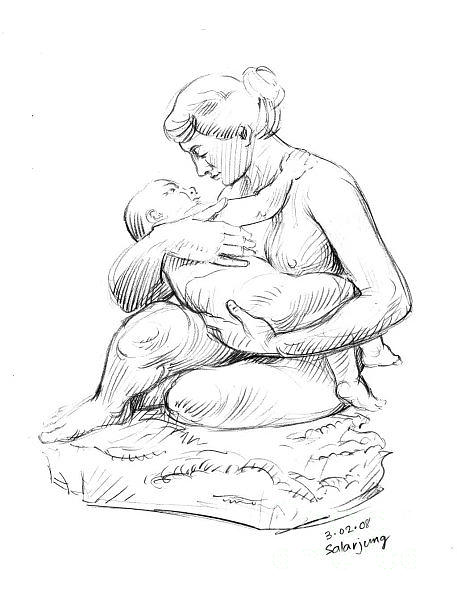 457x604 Marble Sculpture Drawing By Krishna Swamy
