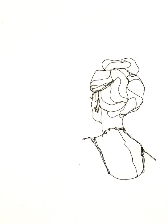 570x760 Wire Wall Art Woman Sculpture Female Nude Back View