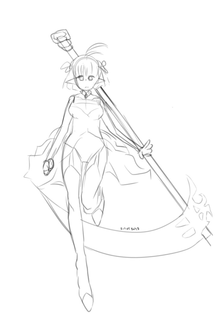 730x1095 Scythe Girl Sketch By Snot Boys