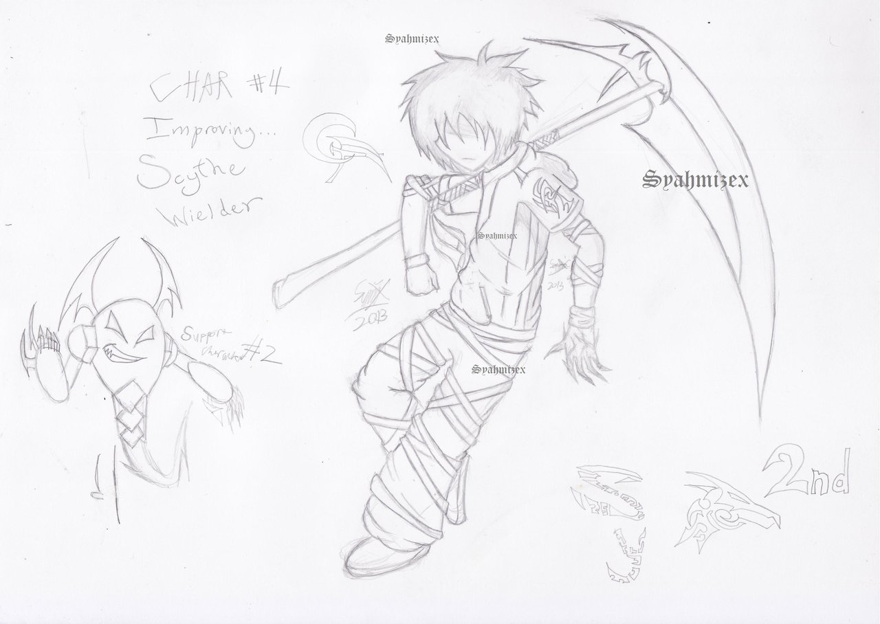 1280x908 Scythe Wielder Sketch By Syahmizex