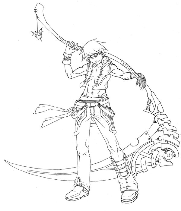 600x700 Lineart Scythe By Raixhell