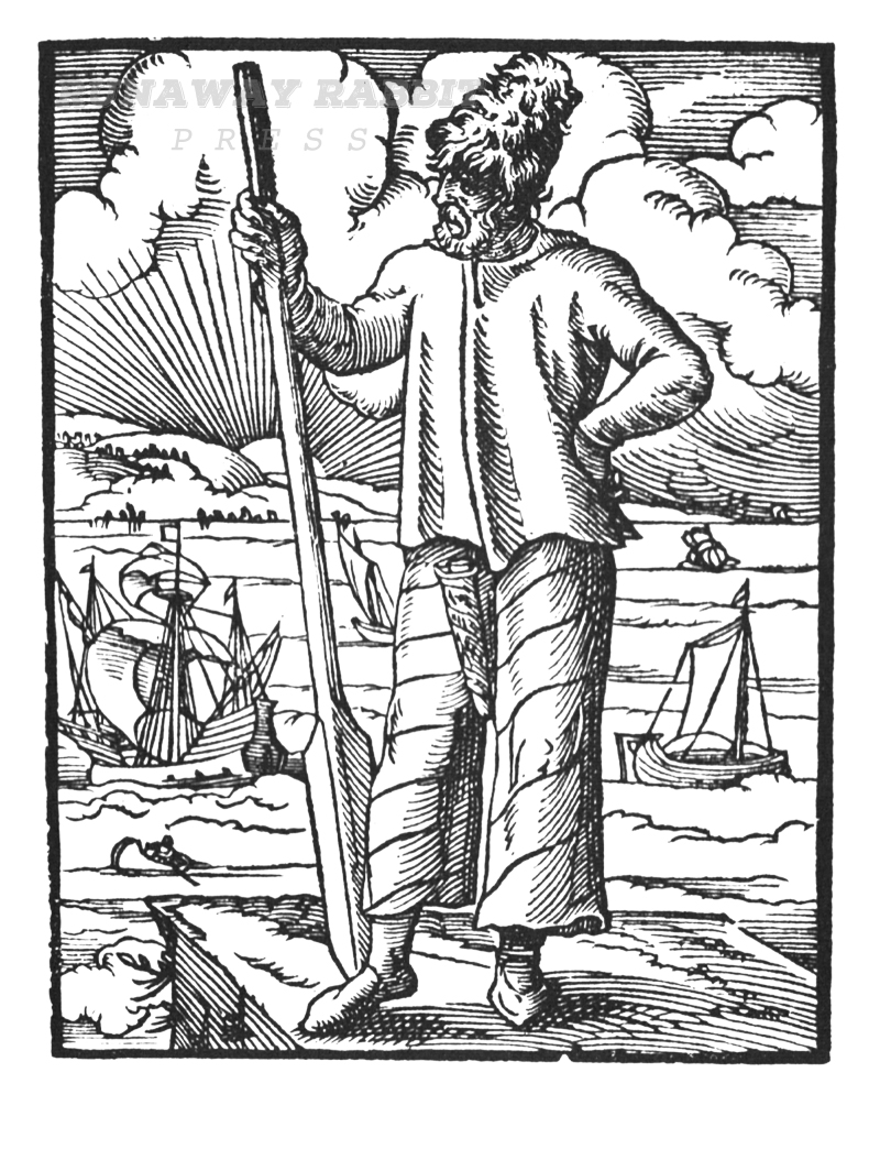 800x1054 A Medieval Woodcut Of A Sea Captain.