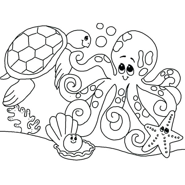 600x600 Sea Animals Coloring Pages Pdf Trendy Drawing Ocean Creatures