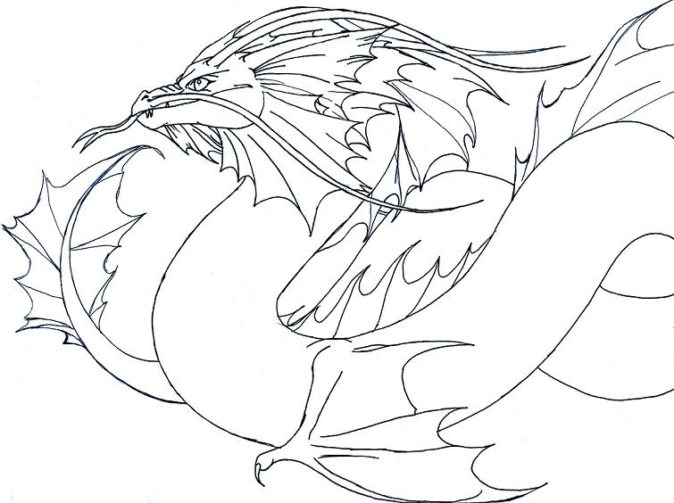 755x564 Sea Dragon Serpent By Dracofeathers