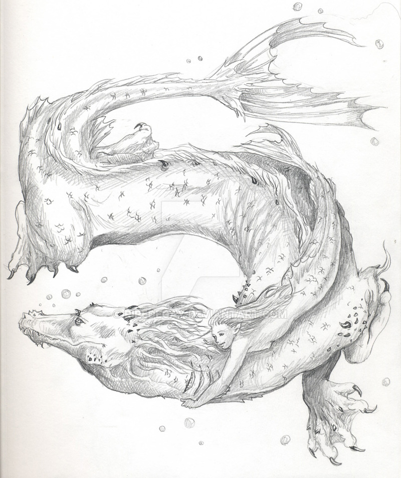 800x954 The Sea Dragon And The Mermaid By Ripedecay