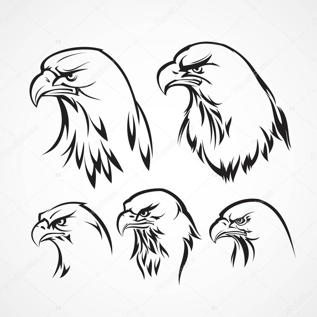 1024x1024 Eagle Badge Template. Silhouette. Vector Illustration Stock
