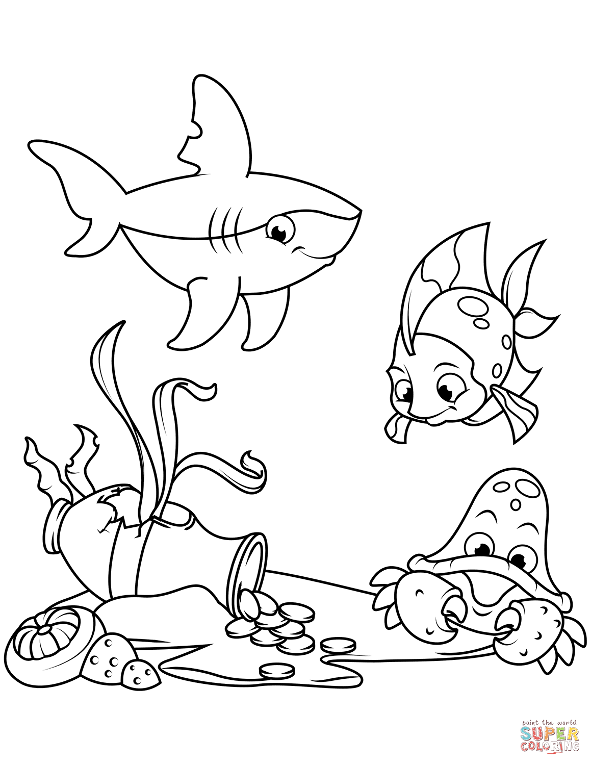 1159x1500 Antique Divers Helmet On Sea Bottom Coloring Page Free Printable