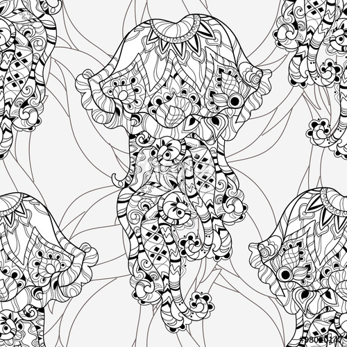 500x500 Zentangle Jellyfish Doodle. Hand Drawn Vector Illustration. Sketch