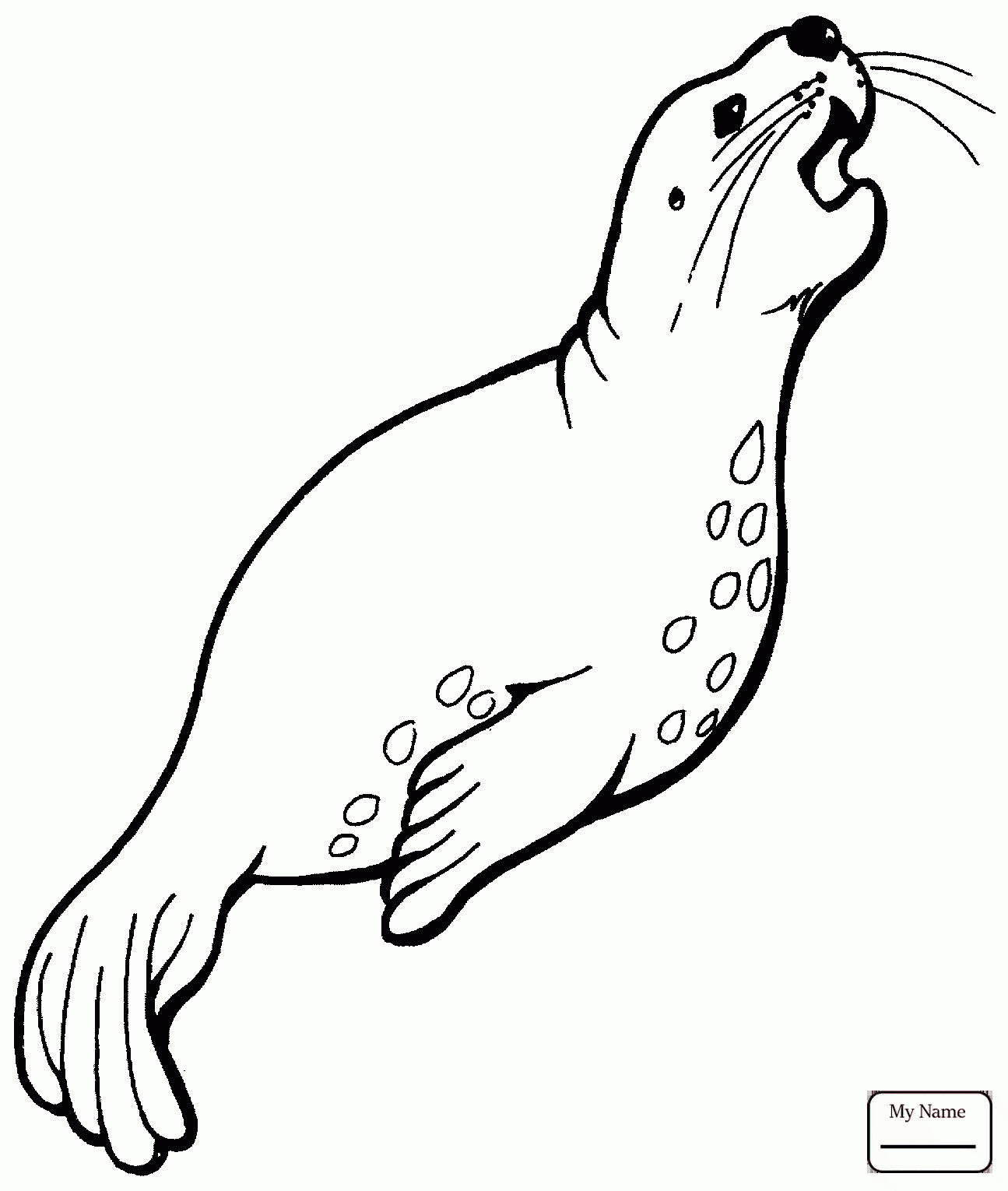 1295x1530 Coloring Pages For Kids Mammals Sea Lion Is Singing Sea Lions