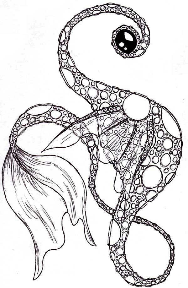 600x917 Sea Monster, One Eyed Sea Monster Coloring Page Building