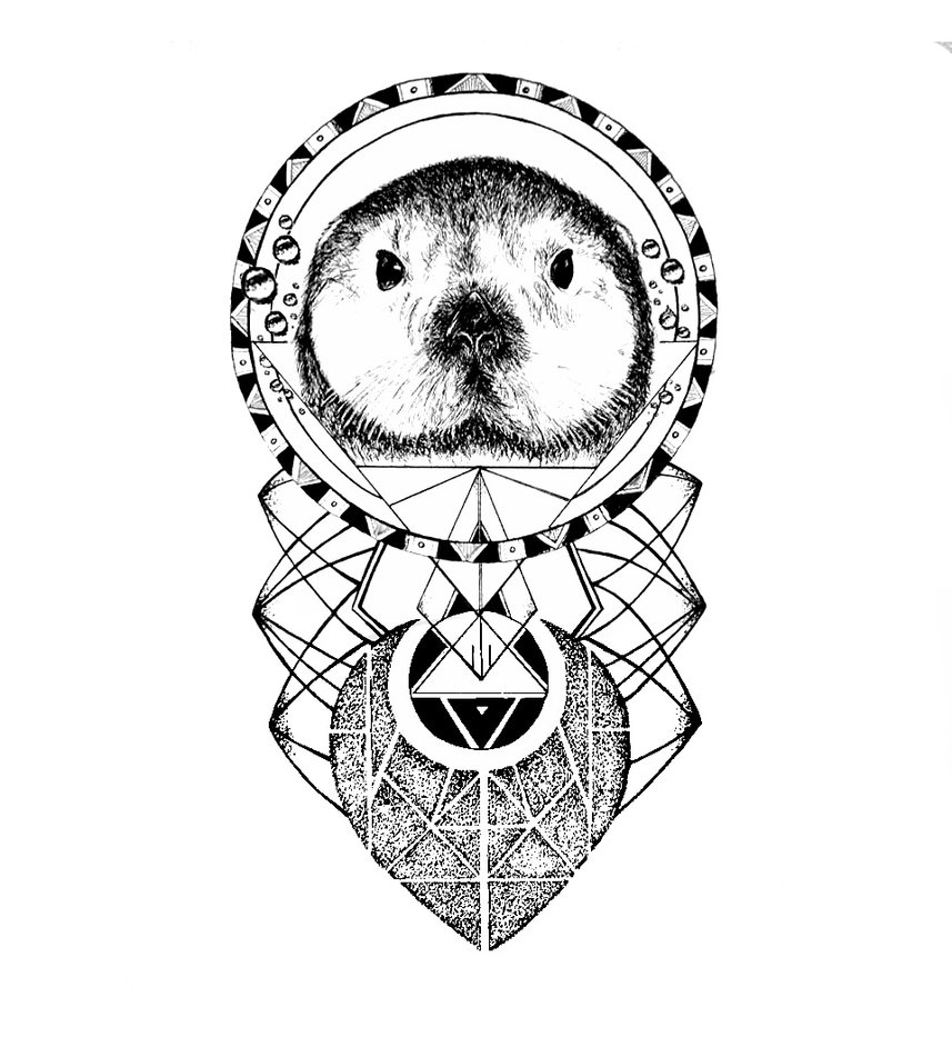857x933 The Sea Otter Tattoo Design By Miletune