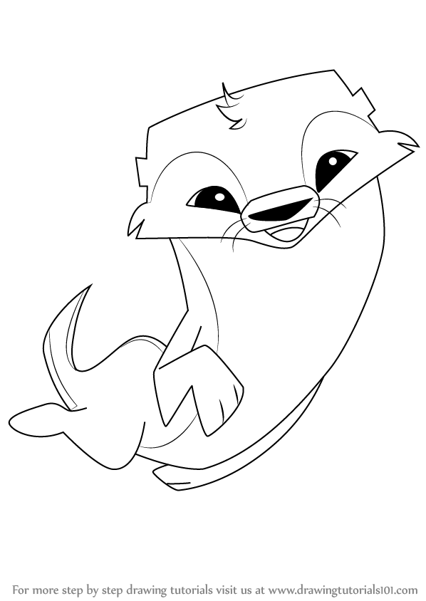 598x844 Learn How To Draw Otter From Animal Jam (Animal Jam) Step By Step