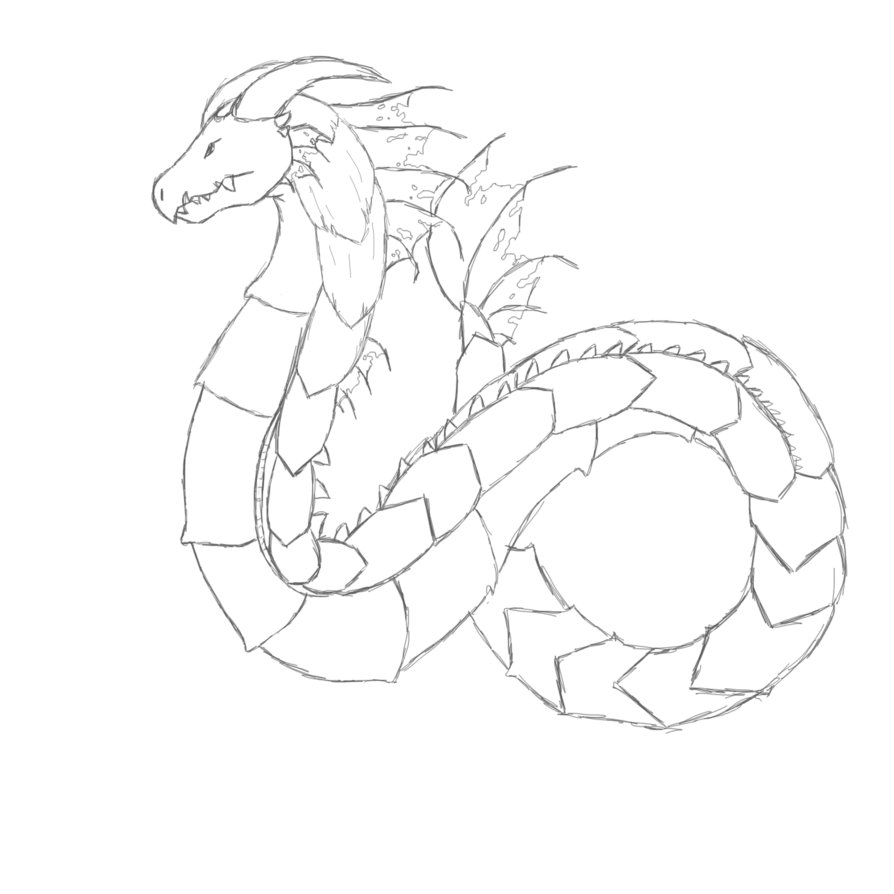 894x894 Sea Serpent (Sketch) By Cdinorawr
