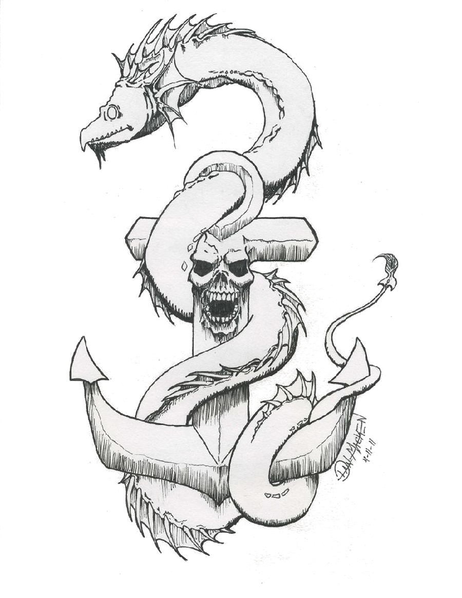 900x1165 Anchor Sea Serpent Tattoo By On @