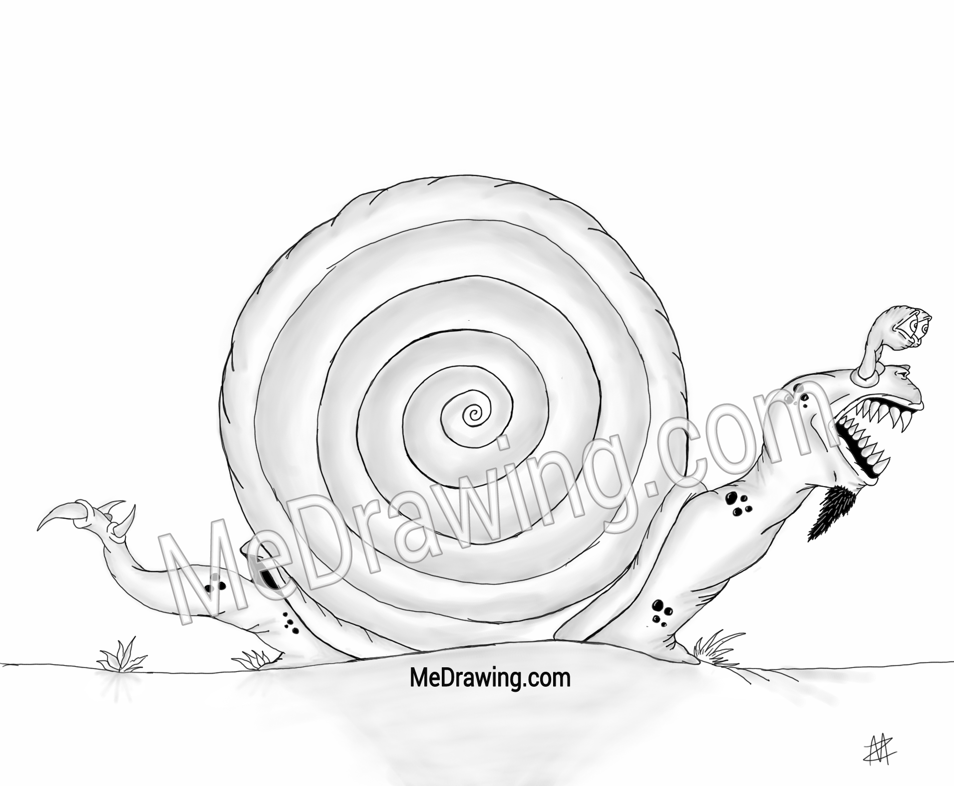 1911x1576 Evil Snail Drawing