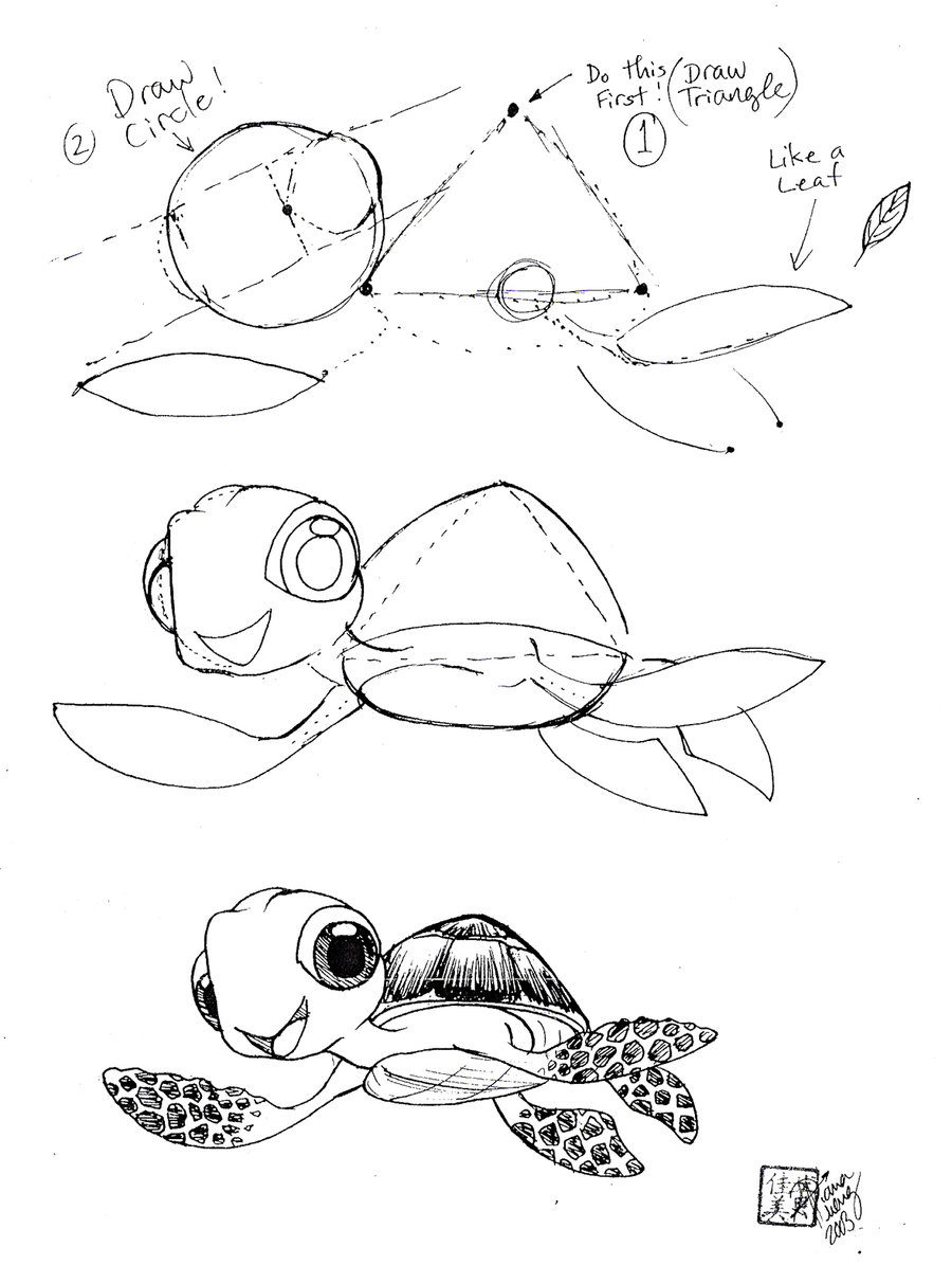 900x1212 Draw A Sea Turtle By Diana Huang
