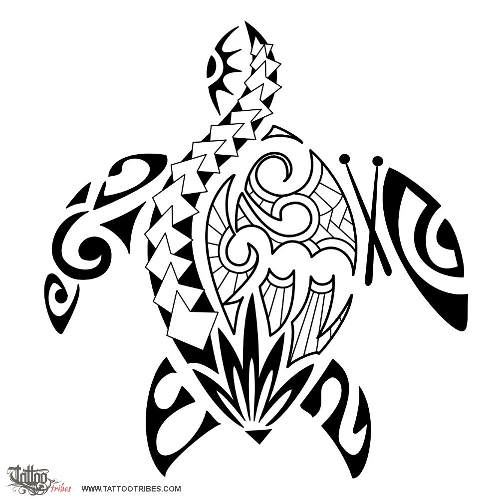 1000x1000 Tribal Turtle Drawing Drawn Sea Turtle Polynesian
