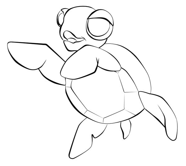 600x537 Baby Sea Turtle Sketch Line Art Free Coloring Page