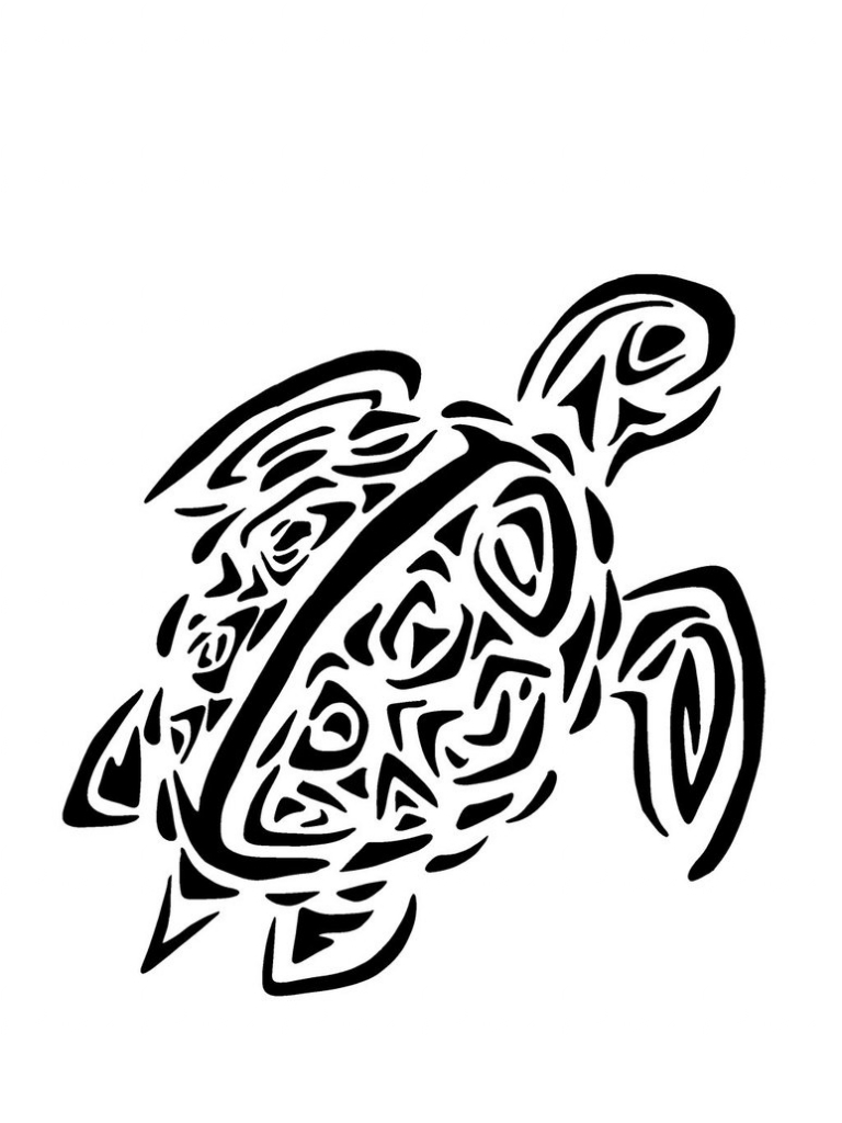 768x1024 Drawings Of Turtles Excellent Images For Hawaiian Turtle Drawings