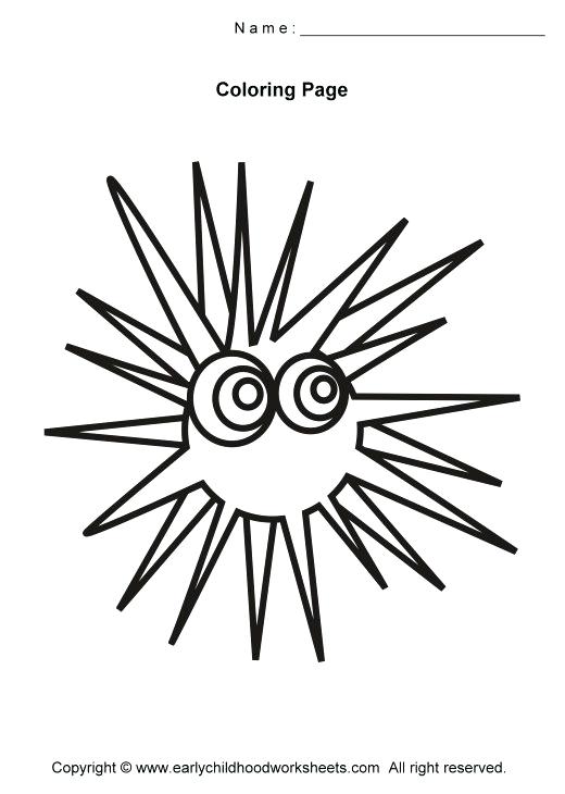 520x730 Sea Urchin Coloring Page Adult Coloring Page Black White Hand