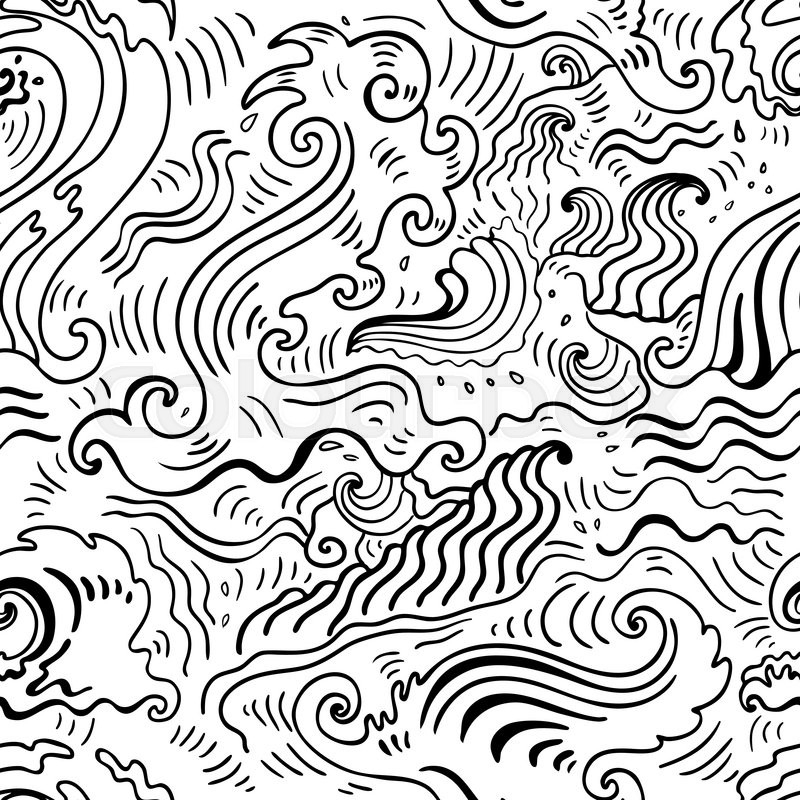 800x800 Sea Waves Pattern. Seamless Wave Background