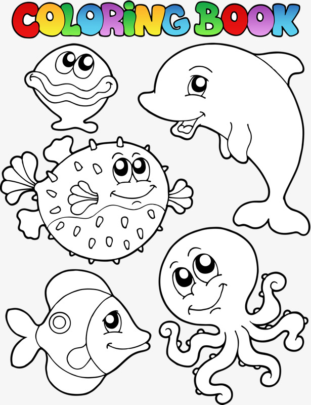 615x800 Sea World Family, Dolphin, Octopus, Fish Png Image For Free Download