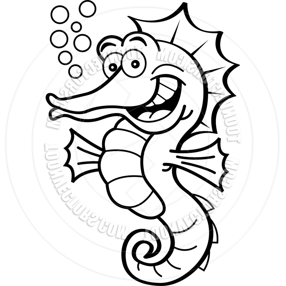 940x940 Drawn Seahorse Cartoon