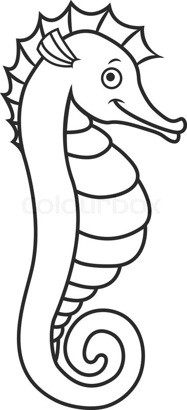 365x800 Hippocampus Cartoon, Part Of The Collection Of Marine Life Stock