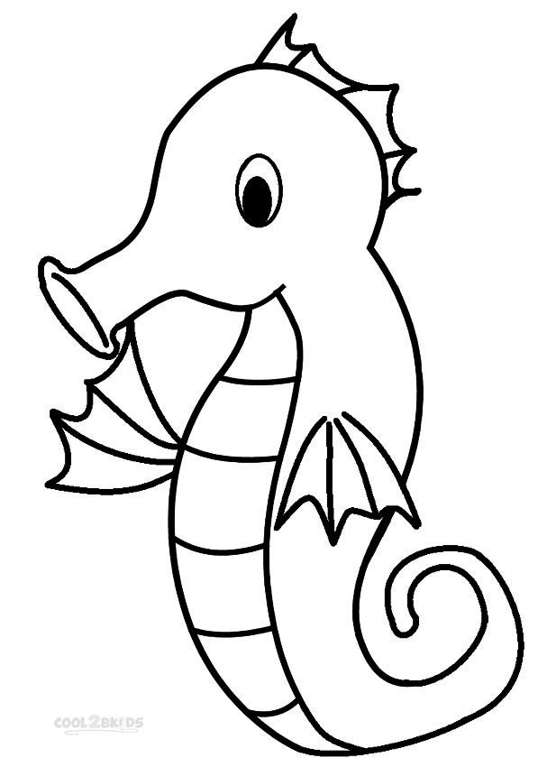 607x850 Printable Seahorse Coloring Pages For Kids Cool2bkids