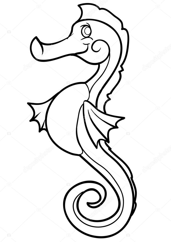 724x1024 Seahorse Cartoon Illustration Stock Vector Kopirin